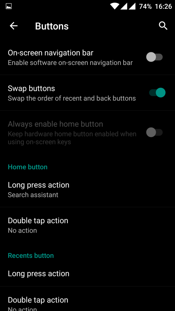 OnePlus X navigation Buttons controls