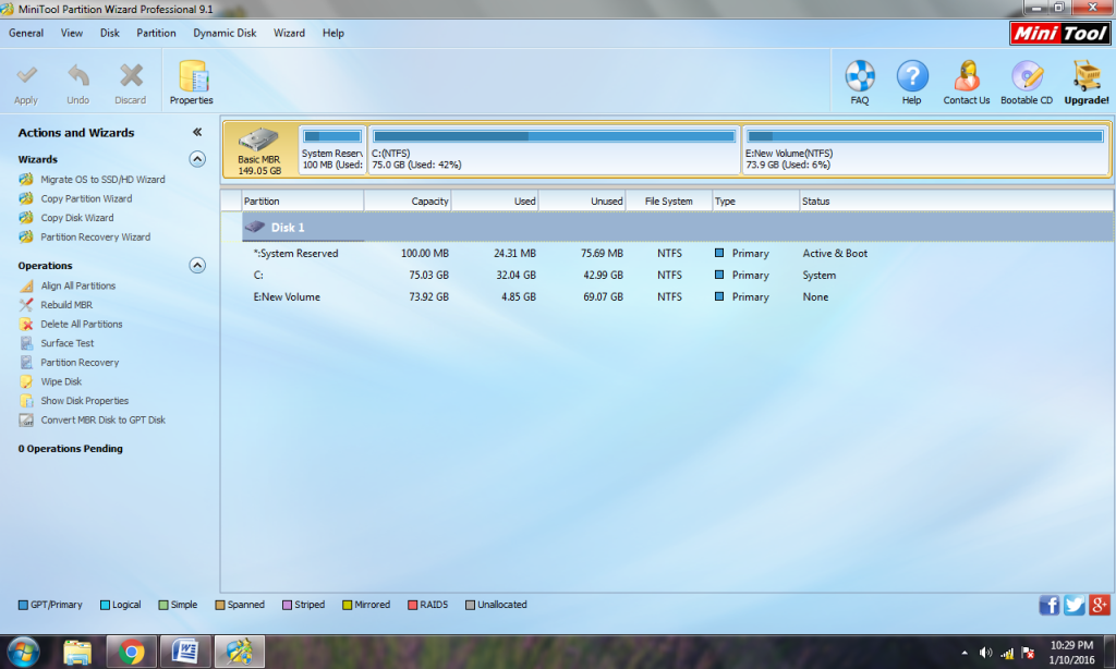 MiniTool Partition Wizard 9.1