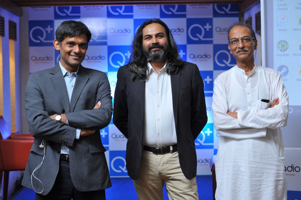 From L to R - Anurag Sharma, Co-founder & CTO_Neeraj Dotel, CEO_Paresh Patel, Co-founder of Quadio Devices Pvt Ltd